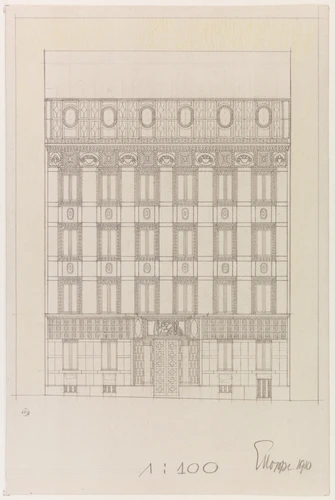 Emil Hoppe - Projet de façade pour le palais Fischer à Vienne
