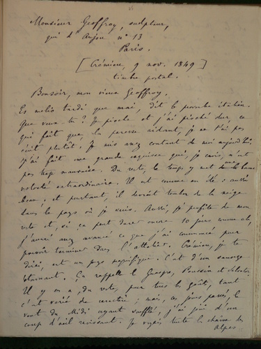Charles-François Daubigny - (9 novembre 1849), (Crémieu), à Geoffroy Dechaume