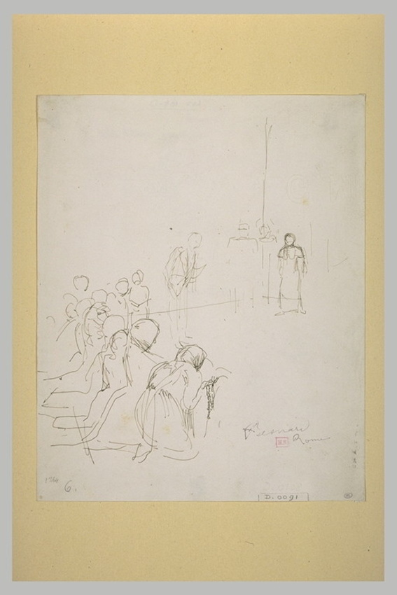 Albert Besnard - Etude pour une audience pontificale