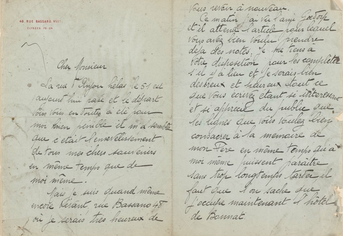 Paul Nadar - Lettre manuscrite signée de Paul Nadar