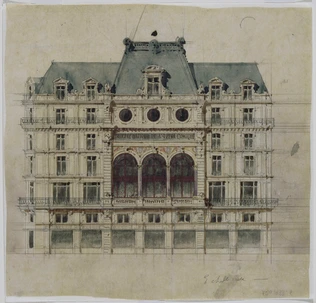 Projet de l'Opéra comique, élévation principale - Alphonse Crépinet