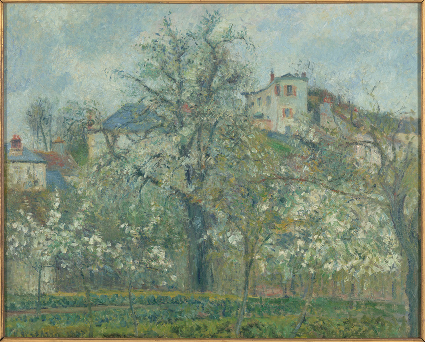 絵画 Camille Pissarro Printemps, Pruniers en Printemps. Pruniers en fleurs - Camille Pissarro | Musée d'Orsay