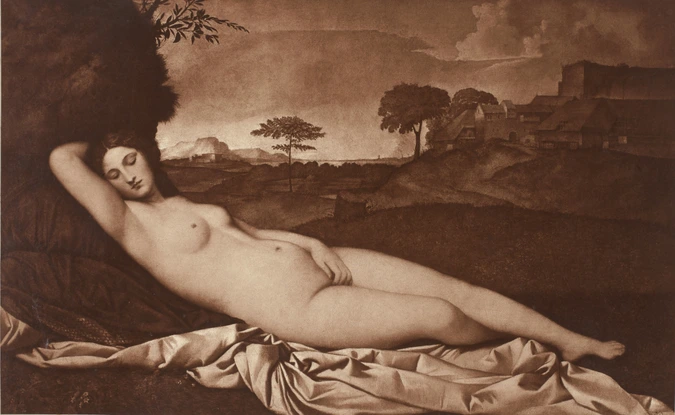 Adolphe Braun - "Vénus endormie", tableau de Giorgio Barbarelli, dit Giorgione, ...