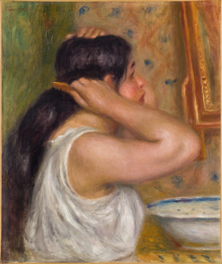 Auguste Renoir - La Toilette : femme se peignant