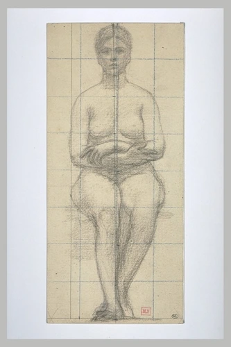 Pierre Puvis de Chavannes - Femme nue assise, vue de face, les bras croisés