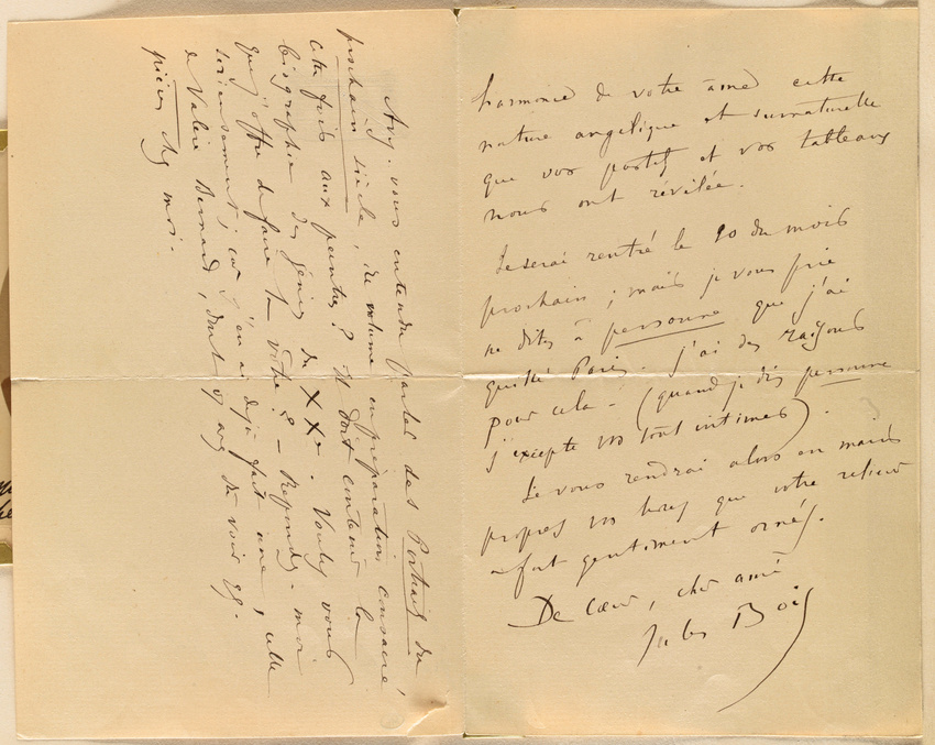 Jules Bois - Sans date, sans lieu, de Jules Bois à Schuffenecker