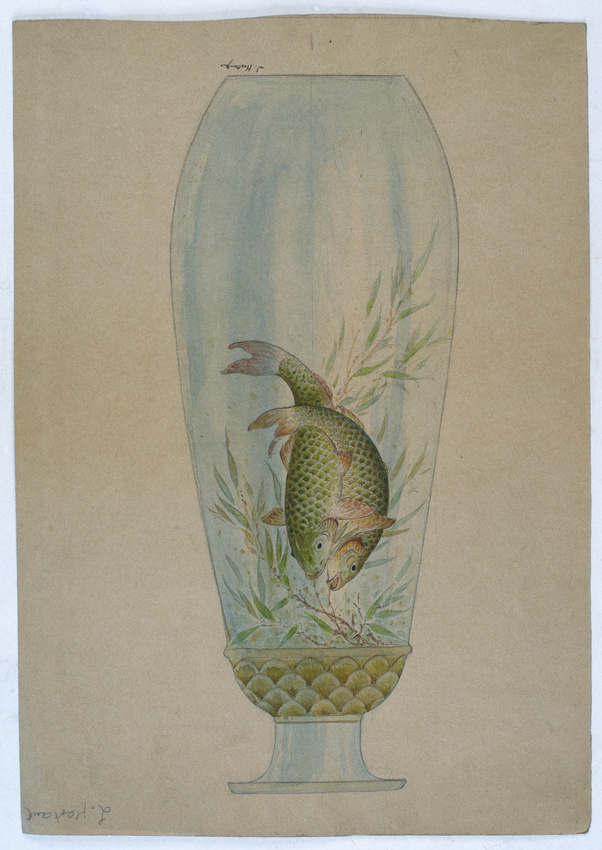 Louis Hestaux - Vase aux deux carpes