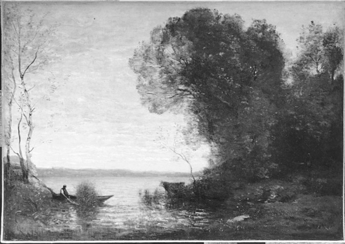 Camille Corot - Une soirée. Batelier amarré