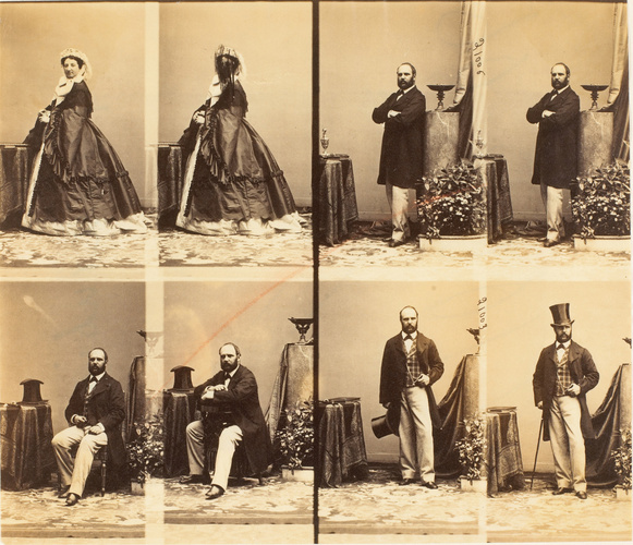 André Adolphe Eugène Disdéri - Comte et Comtesse de Fueurubia en huit poses, deu...