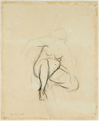 Camille Pissarro - Etude d'une femme nue, accroupie, vue de face