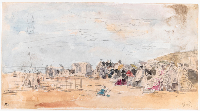 Eugène Boudin - Scène de plage