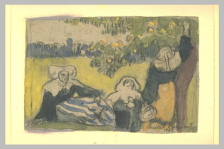 Emile Bernard - La Cueillette des pommes