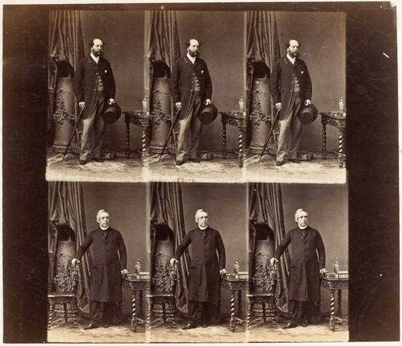 André Adolphe Eugène Disdéri - M. Perry et un homme en six poses, trois de chaqu...