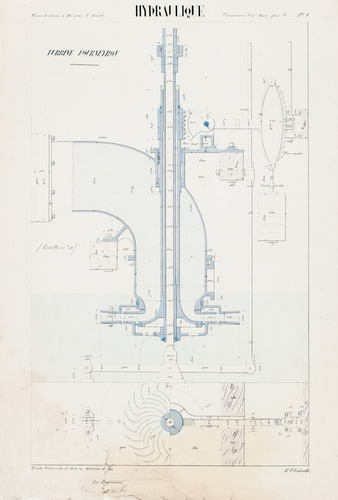 Eugène Chaberth - Cours de dessin 1ère division 3ème année. Hydraulique. Turbine...