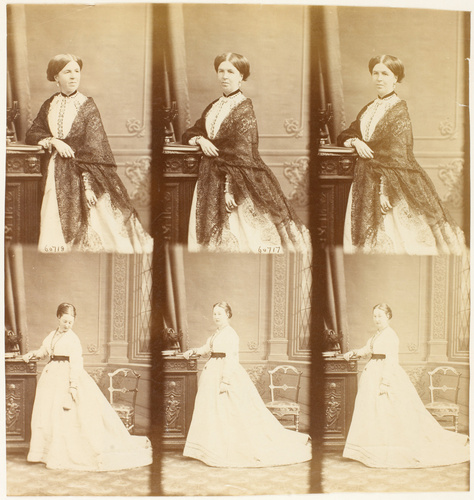André Adolphe Eugène Disdéri - Vicomtesse Mountganett et Mme Mostyn en six poses...