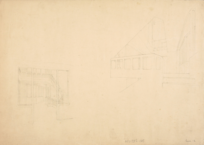 Henry Van de Velde - Hôtel particulier de Victor Goloubew, palier, départ d'esca...