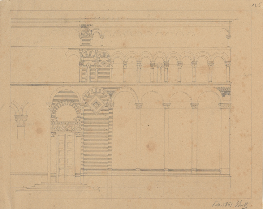 Louis Boitte - Italie du Nord, Pise, façade latérale d'une église