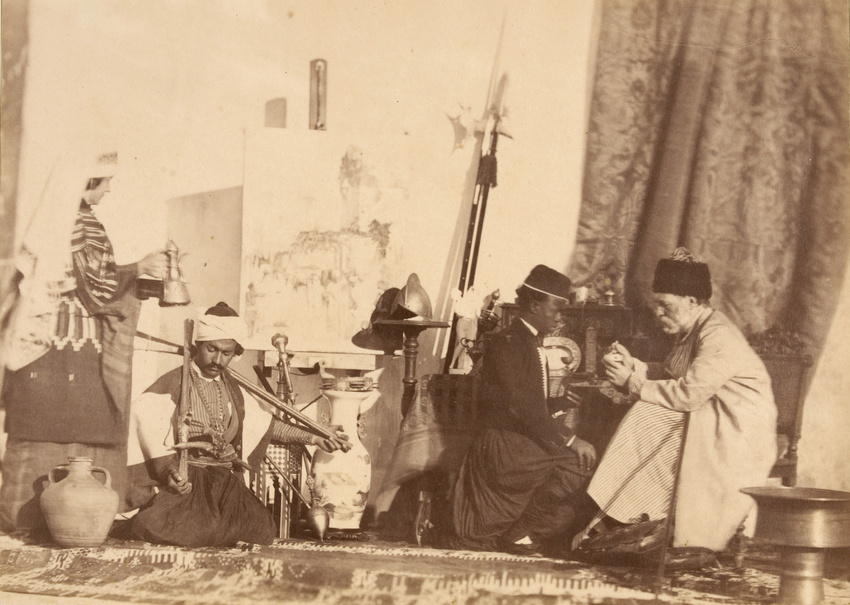 Henry Sauvaire - Portrait de Camille Rogier avec deux hommes et une femme dans l...