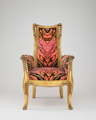 Louis Majorelle - Fauteuil en bergère, décor de fougères