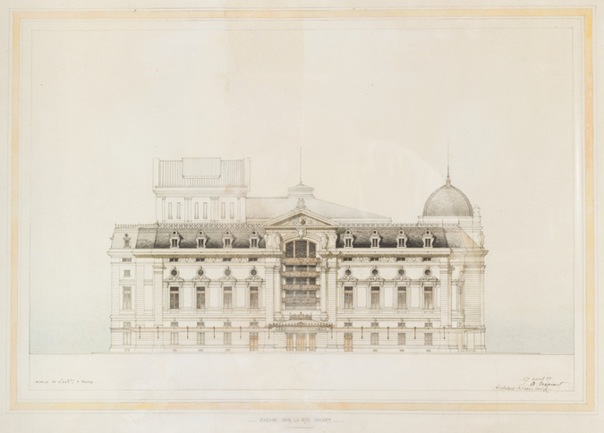 Alphonse Crépinet - Projet de reconstruction de l'Opéra Comique, façade latérale...