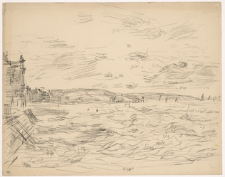 Eugène Boudin - La tour Malakoff vue de la jetée promenade à Trouville