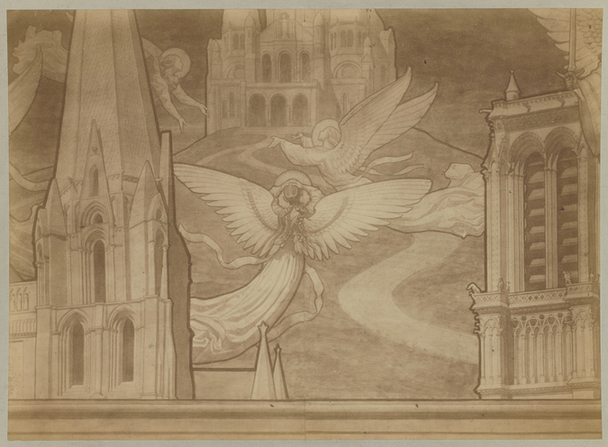 D. Freuler - Photographie d'un détail du carton pour la mosaïque Le Voeu de Loui...
