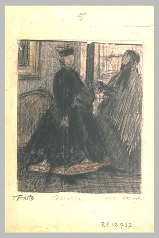 Henri Fantin-Latour - Deux dames en crinoline, debout, dans un salon