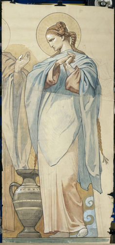 Charles Lameire - Eglise de la Madeleine, carton préparatoire à la frise en mosa...