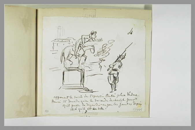 Cham - Caricature : la statue équestre d'Henri IV