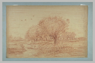Charles-François Daubigny - Ruisseau traversant un pré boisé