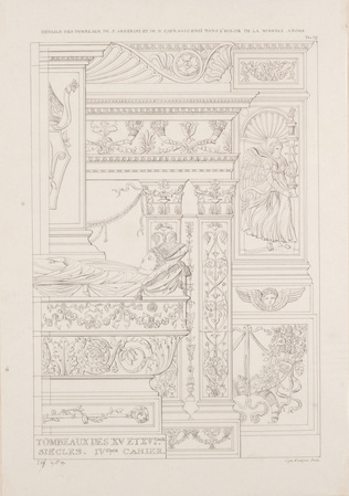 Edouard Villain - Détails des tombeaux de J. Arberini et de D. Capranicensi, égl...