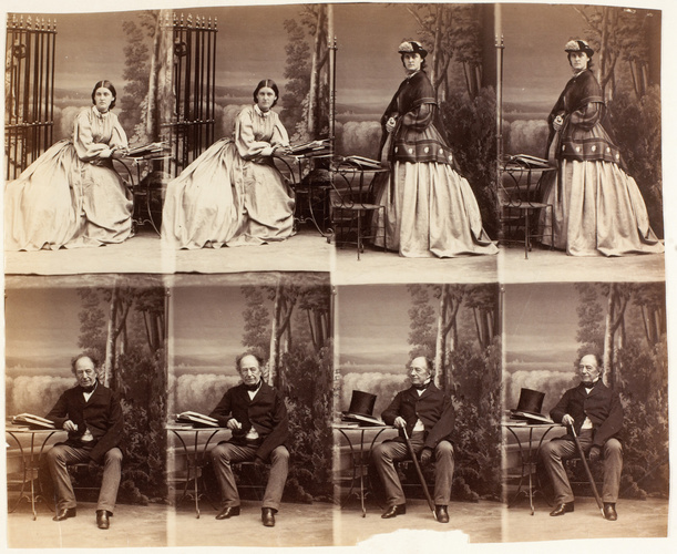 André Adolphe Eugène Disdéri - M. et Mlle. Thiecke en huit poses, quatre mademoi...