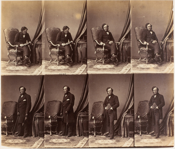 André Adolphe Eugène Disdéri - M. Aspinwall en huit poses, quatre assis, quatre ...