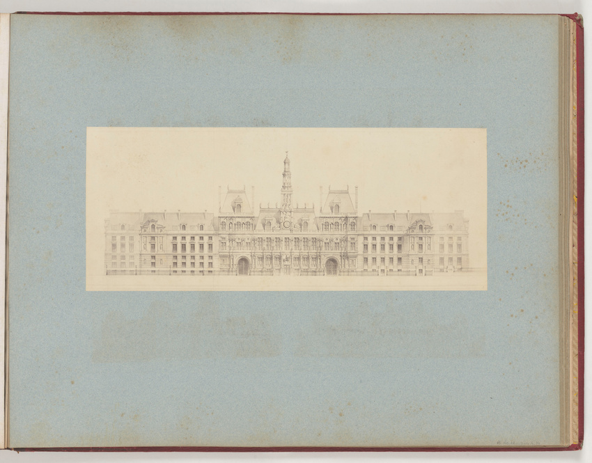 Anonyme - Vue des dessins pour la reconstruction de l'Hôtel de Ville de Paris: é...