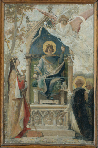 Luc Olivier Merson - Saint Louis entre l'Eglise et saint Thomas d'Aquin