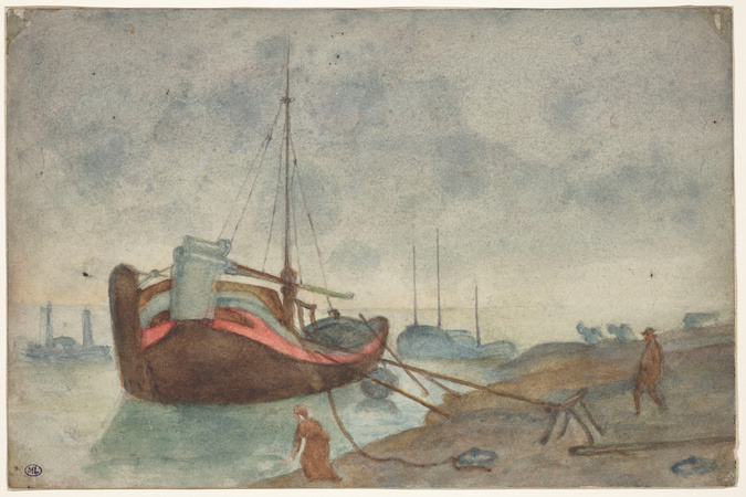 Blanche Derousse - Barques de pêche amarrées