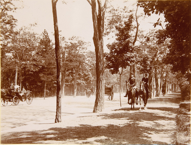 Henri Lemoine - Personnages et cariole, Bois de Boulogne