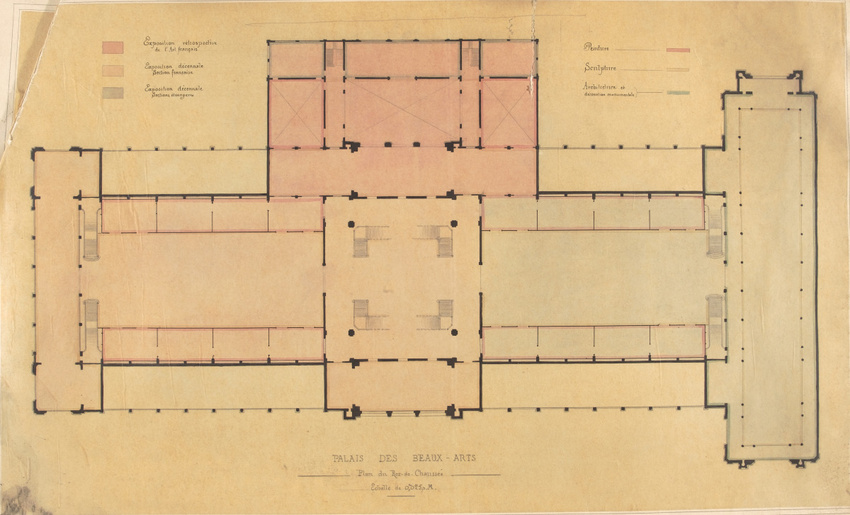 Anonyme - Palais des Beaux-Arts : plan du rez-de-chaussée