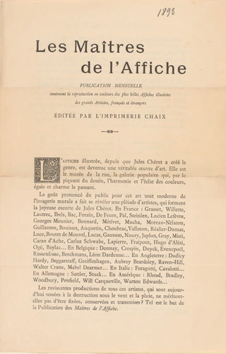 Publication mensuelle "Les Maîtres de l'Affiche" - Anonyme