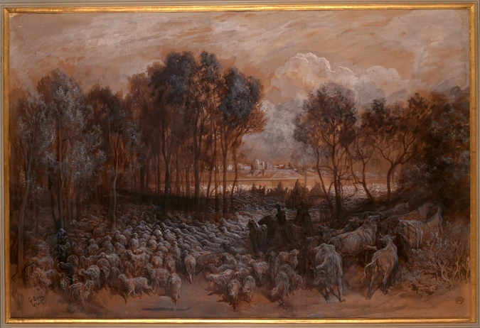Gustave Doré - Le rassemblement des troupeaux dans le Bois de Boulogne