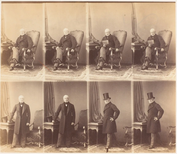 André Adolphe Eugène Disdéri - Comte Chreptowitch en huit poses, quatre assis et...
