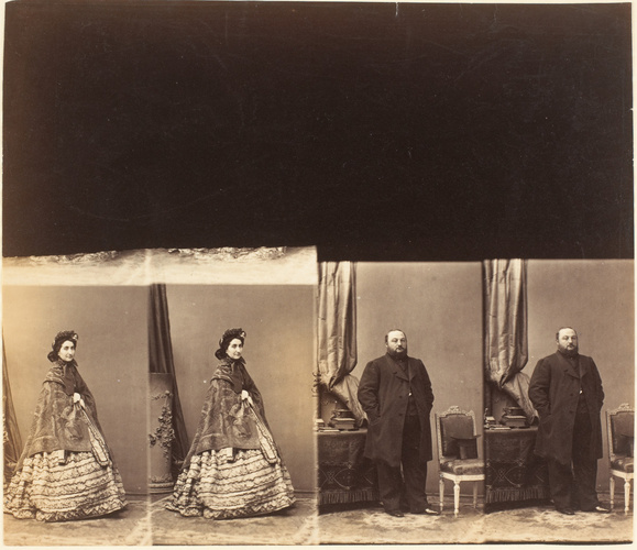 André Adolphe Eugène Disdéri - Mr. et Mme Busine en quatre poses, deux Madame, d...