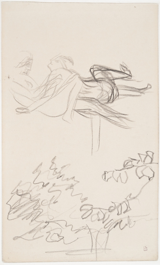 Pierre Bonnard - Etude de figures entrelacées et feuillage