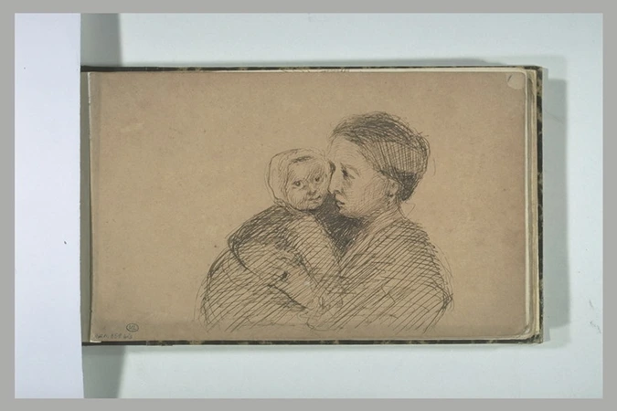 Stanislas Lépine - Femme tenant un enfant dans ses bras