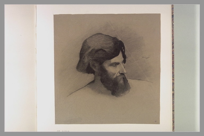 Odilon Redon - Tête d'homme barbu