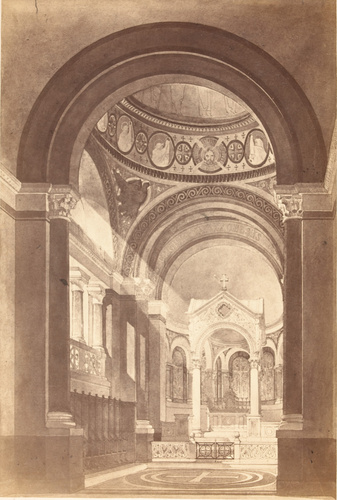 Delmaet & Durandelle - Dessin d'une vue vers le choeur de la chapelle des Dames ...