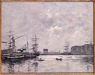 Eugène Boudin - Le Port du Havre, bassin de la Barre