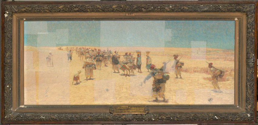 Marius Perret - Tirailleurs sénégalais en arrière-garde, campagne du Fouta, colo...