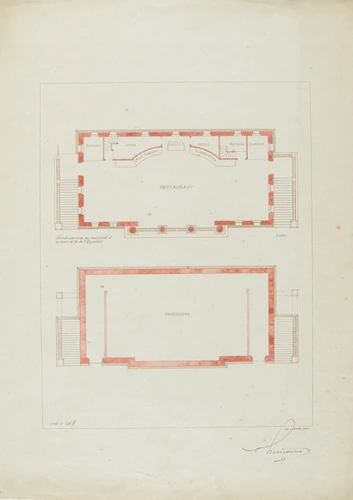 Jean-Camille Formigé - Exposition universelle de 1900, restaurant roumain, plans...