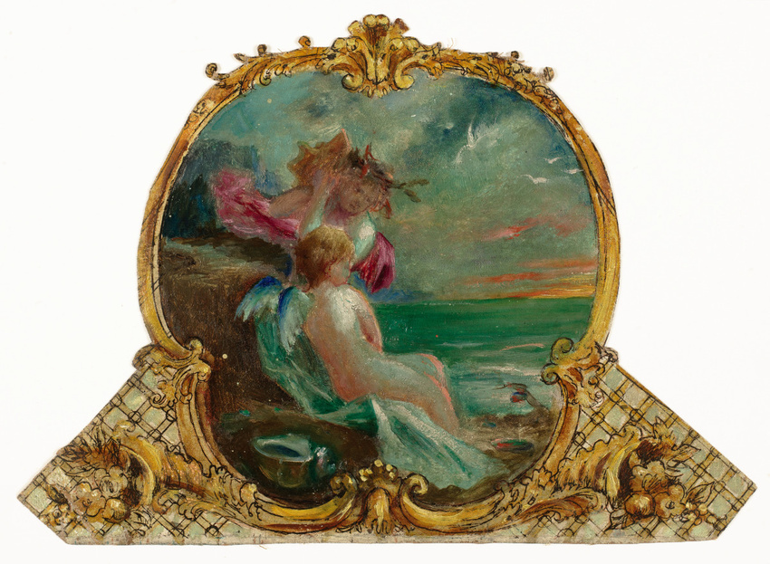 Gabriel Ferrier - Etude préparatoire pour le décor peint de la salle à manger de...